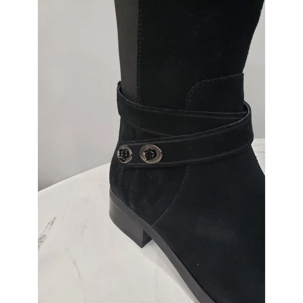 NEW NO BOX SIZE 7 Coach Leather Boots Essex Suede Saddle Stretch Tall Riding - Picture 3 of 7